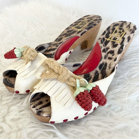 miss l-fire Shoes - Miss L-Fire heeled wedge slides pin up shoes